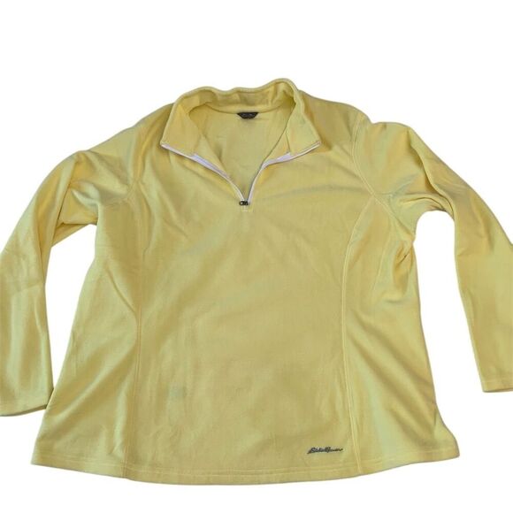 Eddie Bauer Sweaters - Eddie Bauer Women's 2XL Buttery Yellow 1/4 Zip Pullover Golf Top Fleece
